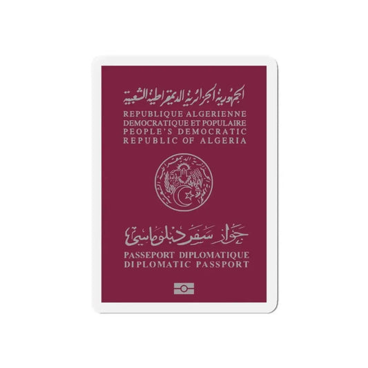 Algerian Electronic Biometric Diplomatic Passport - Refrigerator Magnet 6 Inch - The Sticker Space