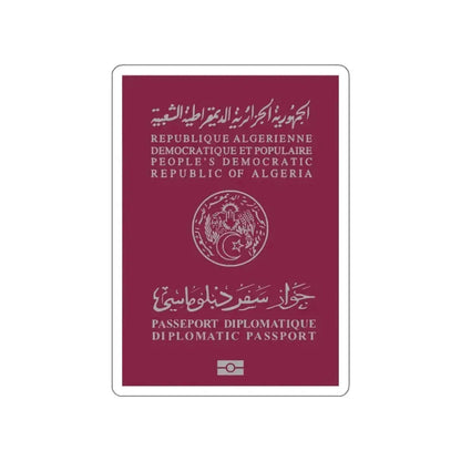 Algerian Electronic Biometric Diplomatic Passport STICKER Vinyl Die-Cut Decal 3 Inch - The Sticker Space