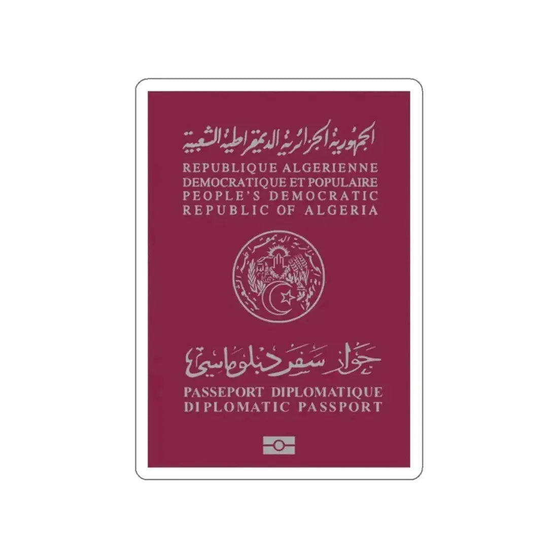 Algerian Electronic Biometric Diplomatic Passport STICKER Vinyl Die-Cut Decal - The Sticker Space