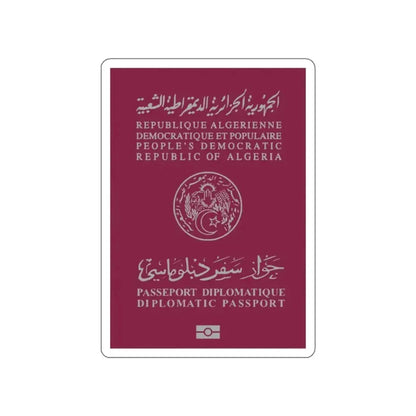 Algerian Electronic Biometric Diplomatic Passport STICKER Vinyl Die-Cut Decal - The Sticker Space
