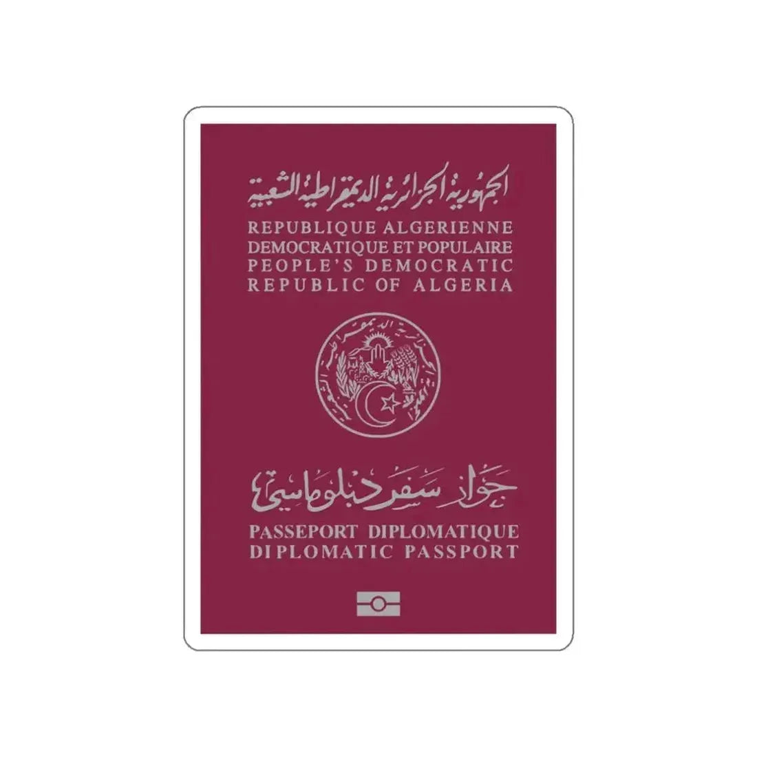 Algerian Electronic Biometric Diplomatic Passport STICKER Vinyl Die-Cut Decal - The Sticker Space