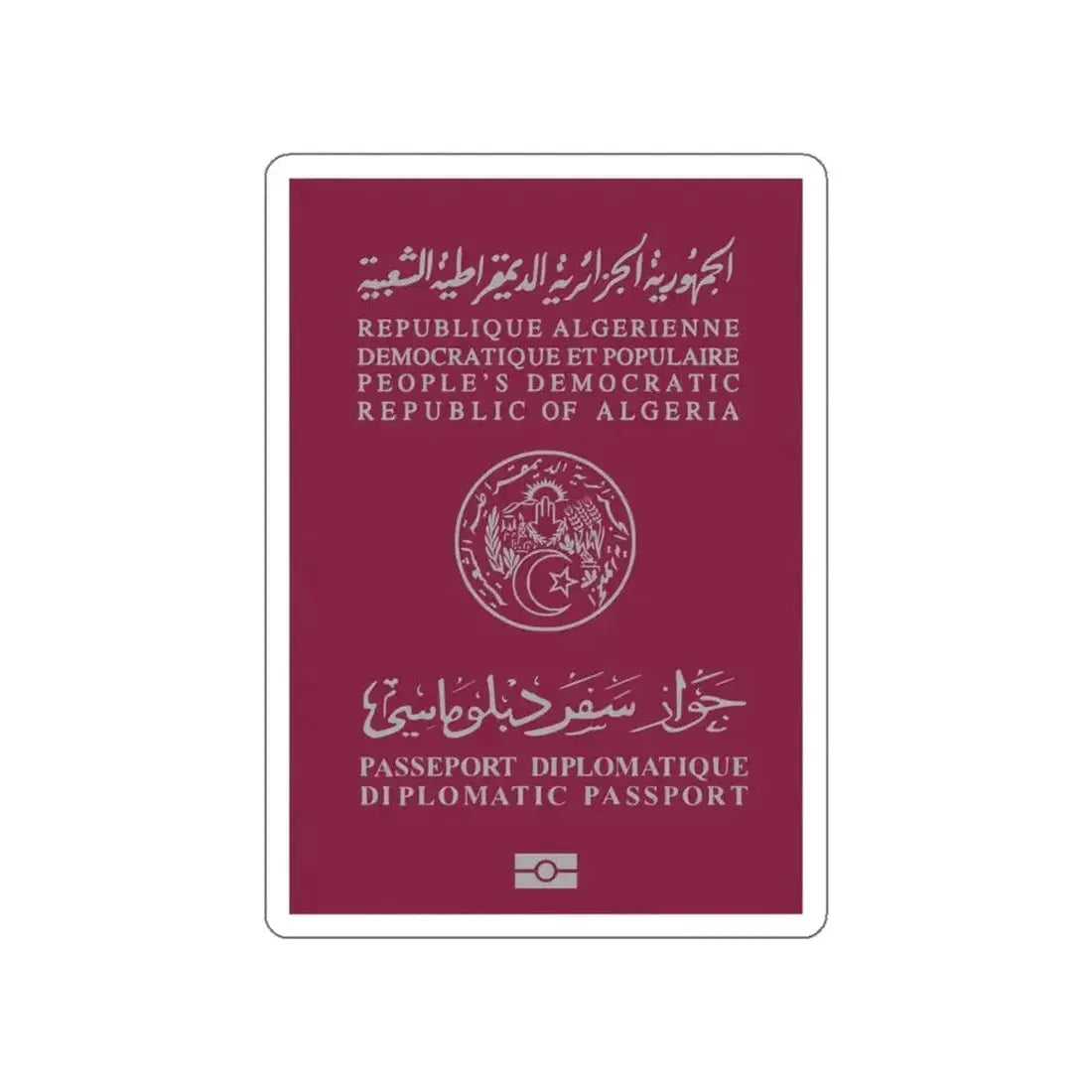 Algerian Electronic Biometric Diplomatic Passport STICKER Vinyl Die-Cut Decal - The Sticker Space