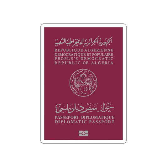 Algerian Electronic Biometric Diplomatic Passport STICKER Vinyl Die-Cut Decal-White-The Sticker Space