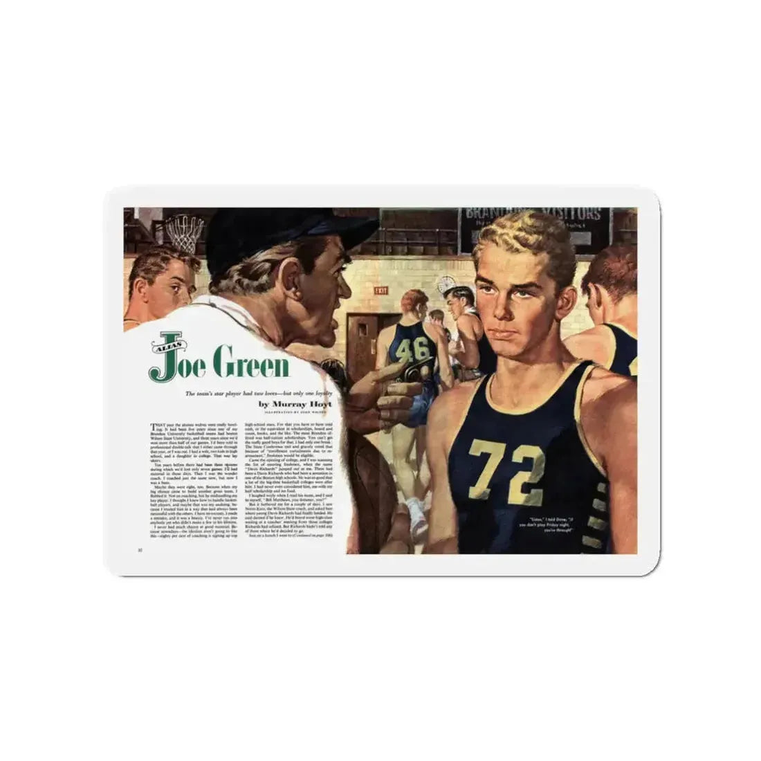 Alias Joe Green, The American Magazine, January 1953 (Magazine Illustration) Refrigerator Magnet 3 Inch - The Sticker Space