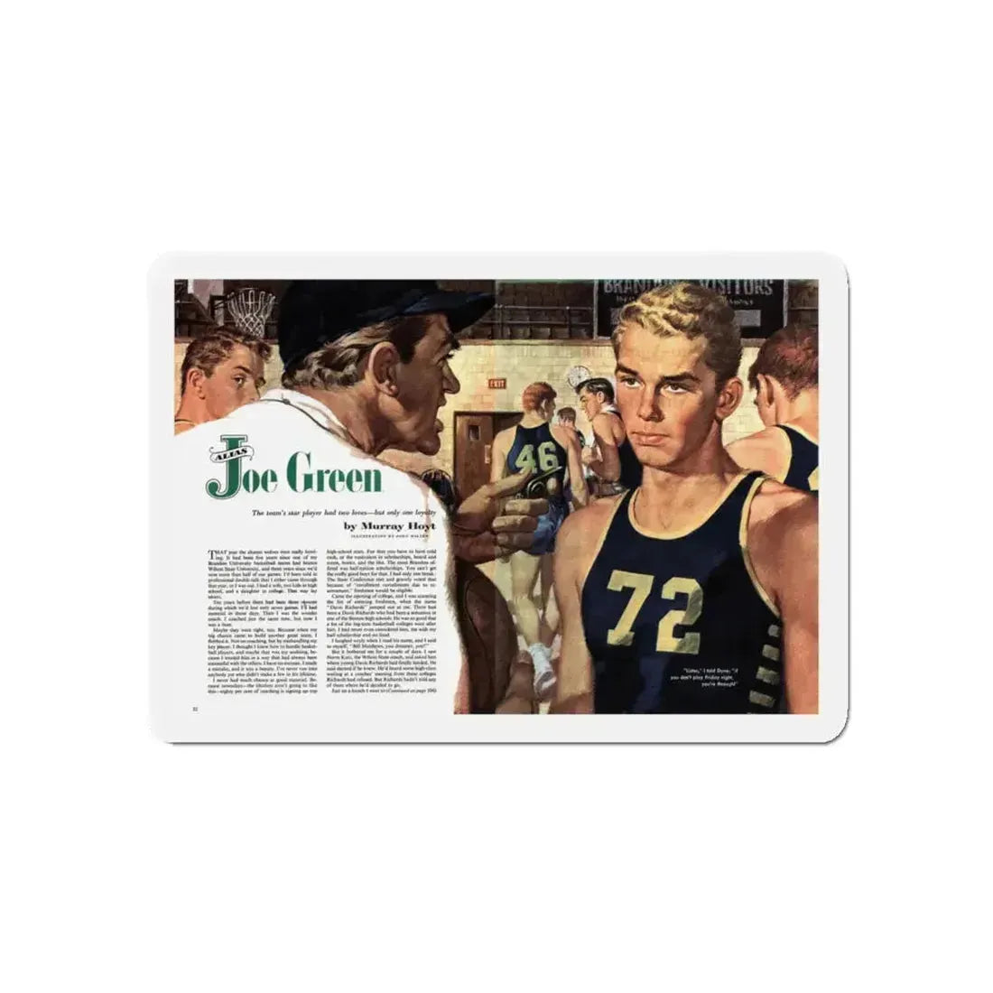 Alias Joe Green, The American Magazine, January 1953 (Magazine Illustration) Refrigerator Magnet 5 Inch - The Sticker Space