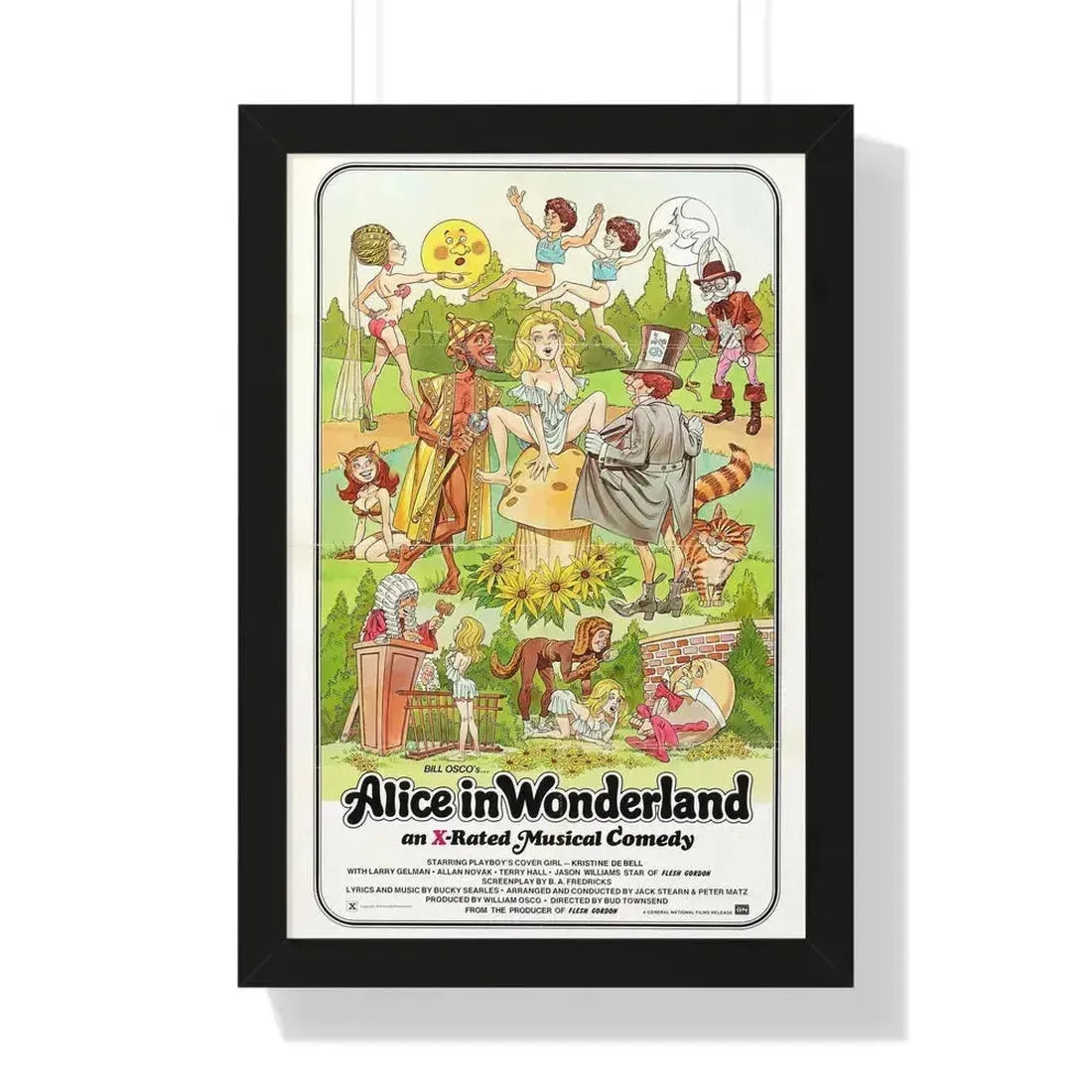ALICE IN WONDERLAND (an x-rated musical comedy) 1976 - Framed Movie Poster 16″ x 24″ Black - The Sticker Space