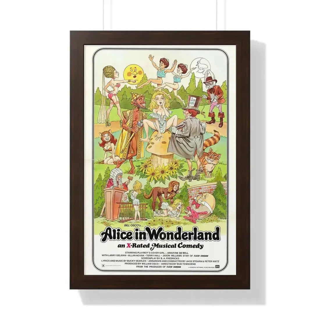 ALICE IN WONDERLAND (an x-rated musical comedy) 1976 - Framed Movie Poster 16″ x 24″ Walnut - The Sticker Space