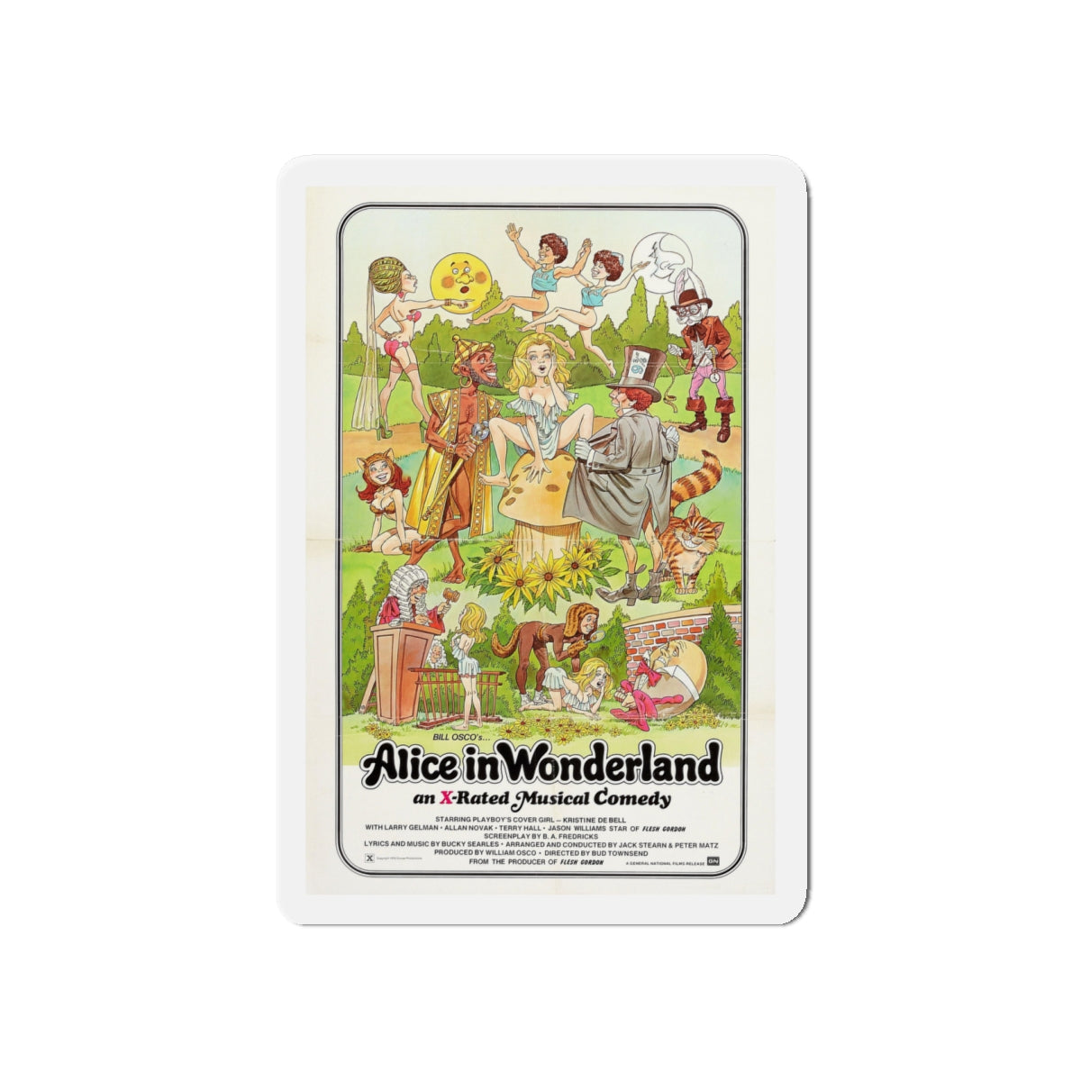 ALICE IN WONDERLAND (an x-rated musical comedy) 1976 Movie Poster - Die-Cut Magnet-5" x 5"-The Sticker Space