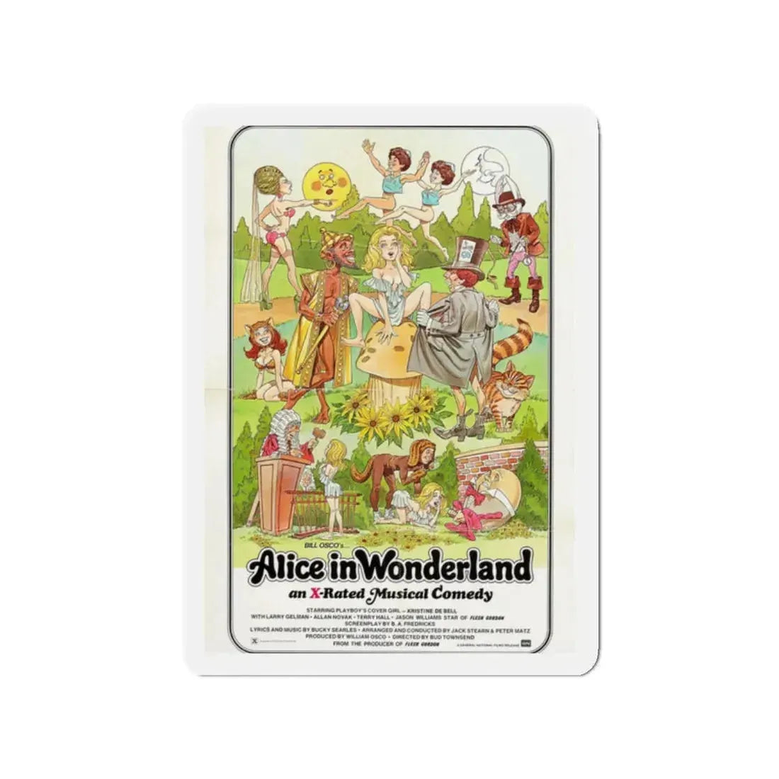 ALICE IN WONDERLAND (an x-rated musical comedy) 1976 Movie Poster - Refrigerator Magnet 2 Inch - The Sticker Space