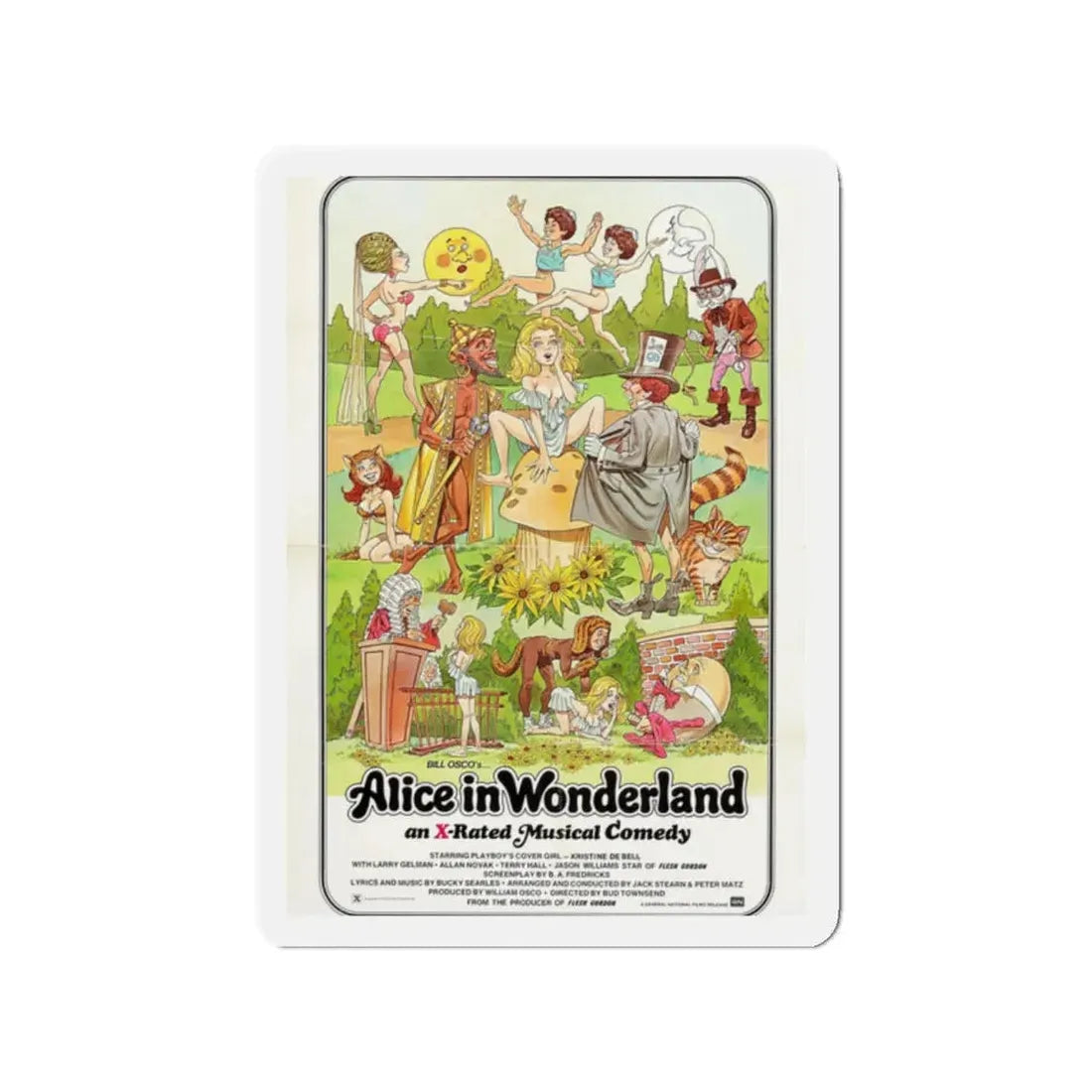 ALICE IN WONDERLAND (an x-rated musical comedy) 1976 Movie Poster - Refrigerator Magnet 2 Inch - The Sticker Space