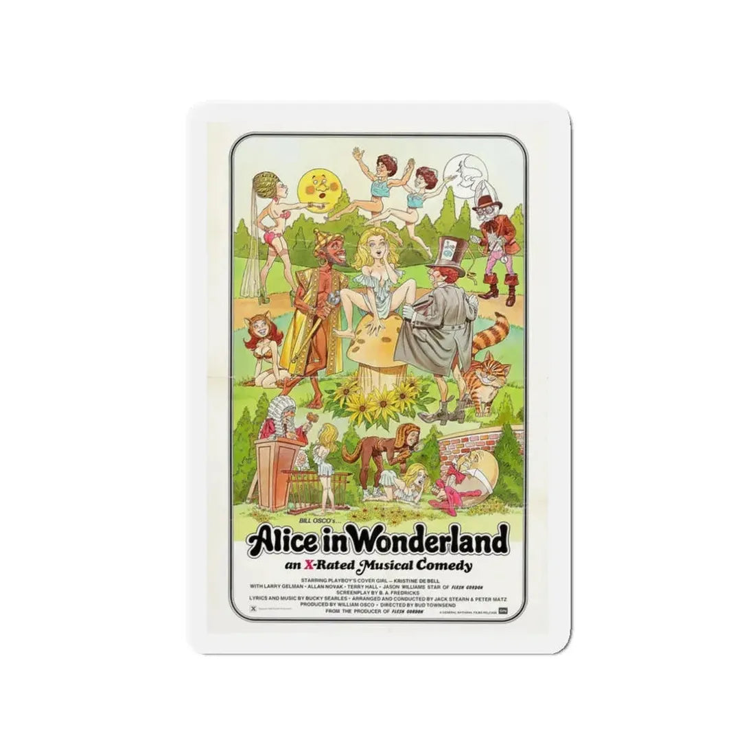 ALICE IN WONDERLAND (an x-rated musical comedy) 1976 Movie Poster - Refrigerator Magnet 3 Inch - The Sticker Space