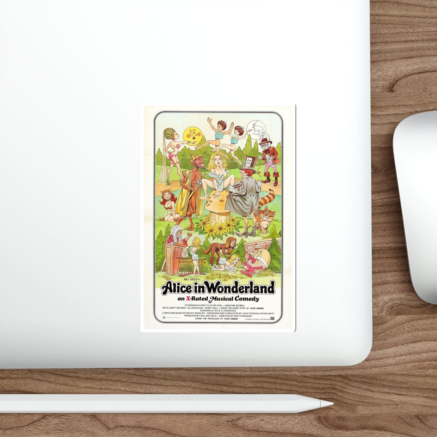 ALICE IN WONDERLAND (An X-Rated Musical Comedy) 1976 Movie Poster STICKER Vinyl Die-Cut Decal-The Sticker Space