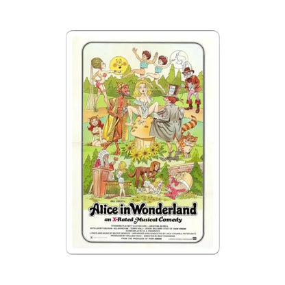 ALICE IN WONDERLAND (an x-rated musical comedy) 1976 Movie Poster - STICKER Vinyl Kiss-Cut Decal 2 Inch White - The Sticker Space