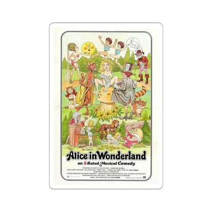 ALICE IN WONDERLAND (an x-rated musical comedy) 1976 Movie Poster - STICKER Vinyl Kiss-Cut Decal 4 Inch White - The Sticker Space