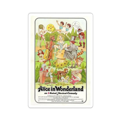 ALICE IN WONDERLAND (an x-rated musical comedy) 1976 Movie Poster - STICKER Vinyl Kiss-Cut Decal 6 Inch White - The Sticker Space
