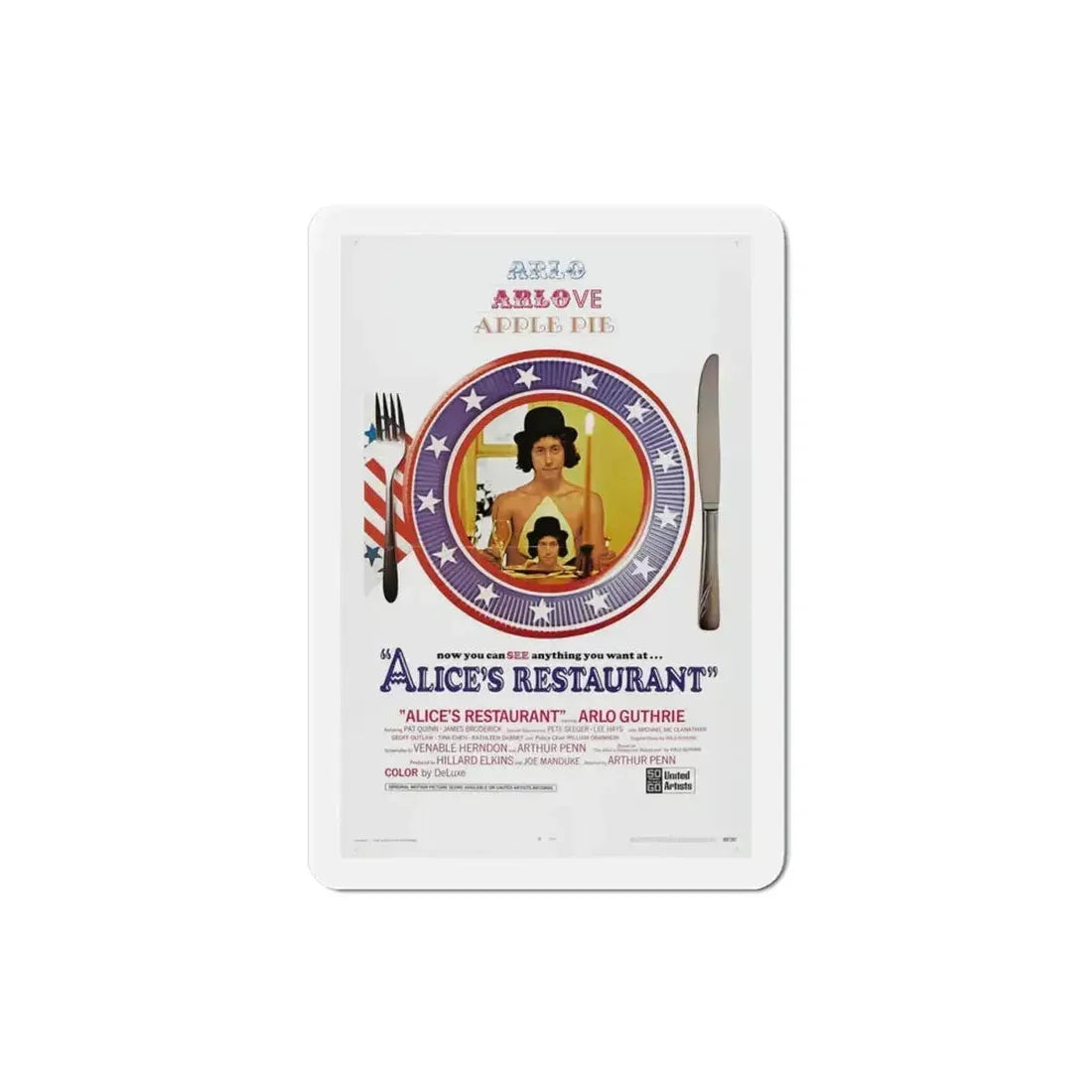 Alice's Restaurant 1969 Movie Poster Refrigerator Magnet 3 Inch - The Sticker Space