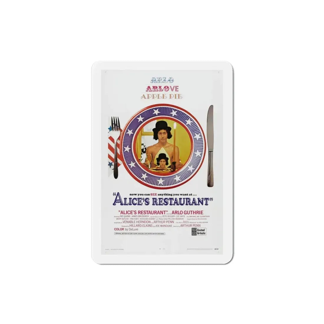 Alice's Restaurant 1969 Movie Poster Refrigerator Magnet 3 Inch - The Sticker Space