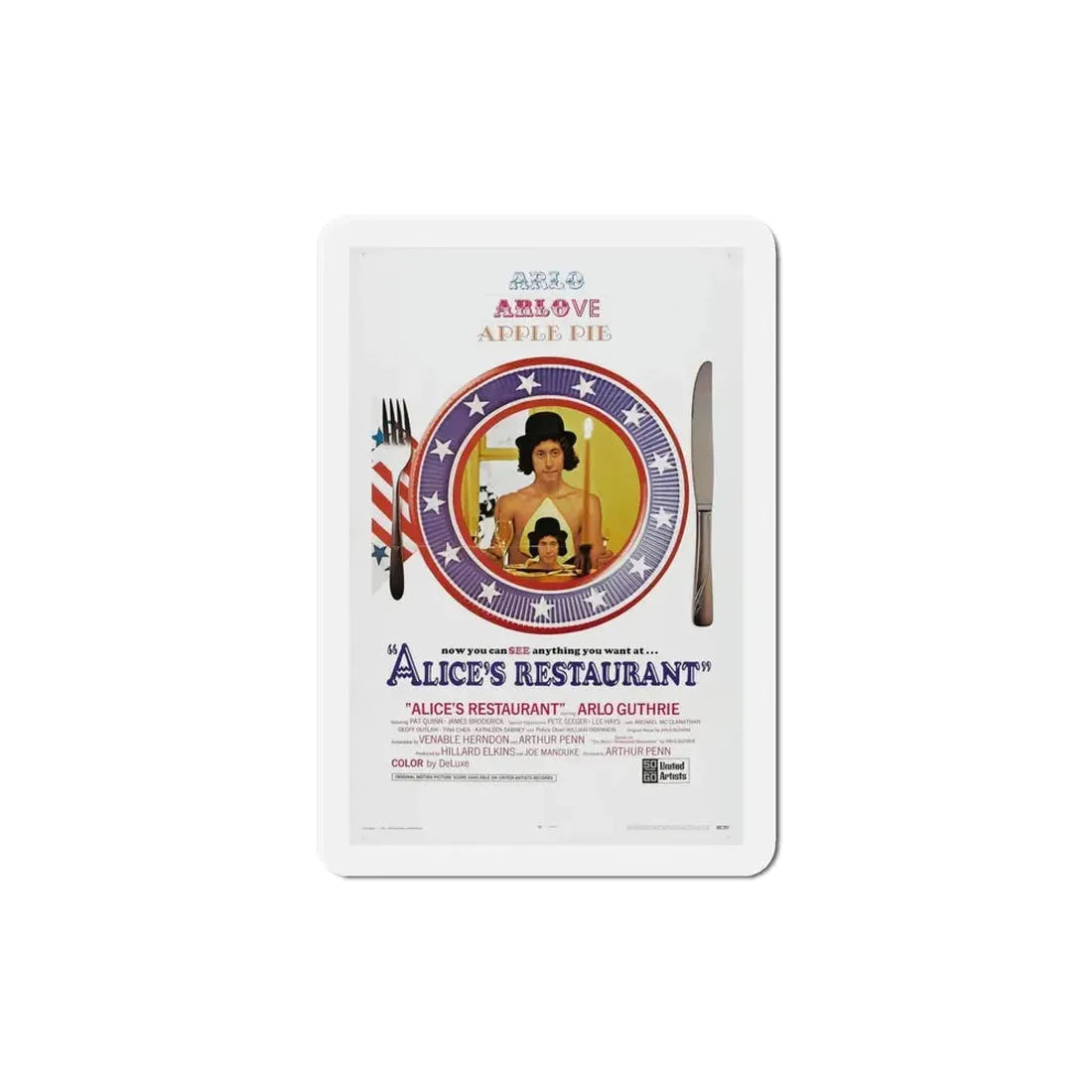 Alice's Restaurant 1969 Movie Poster Refrigerator Magnet 5 Inch - The Sticker Space