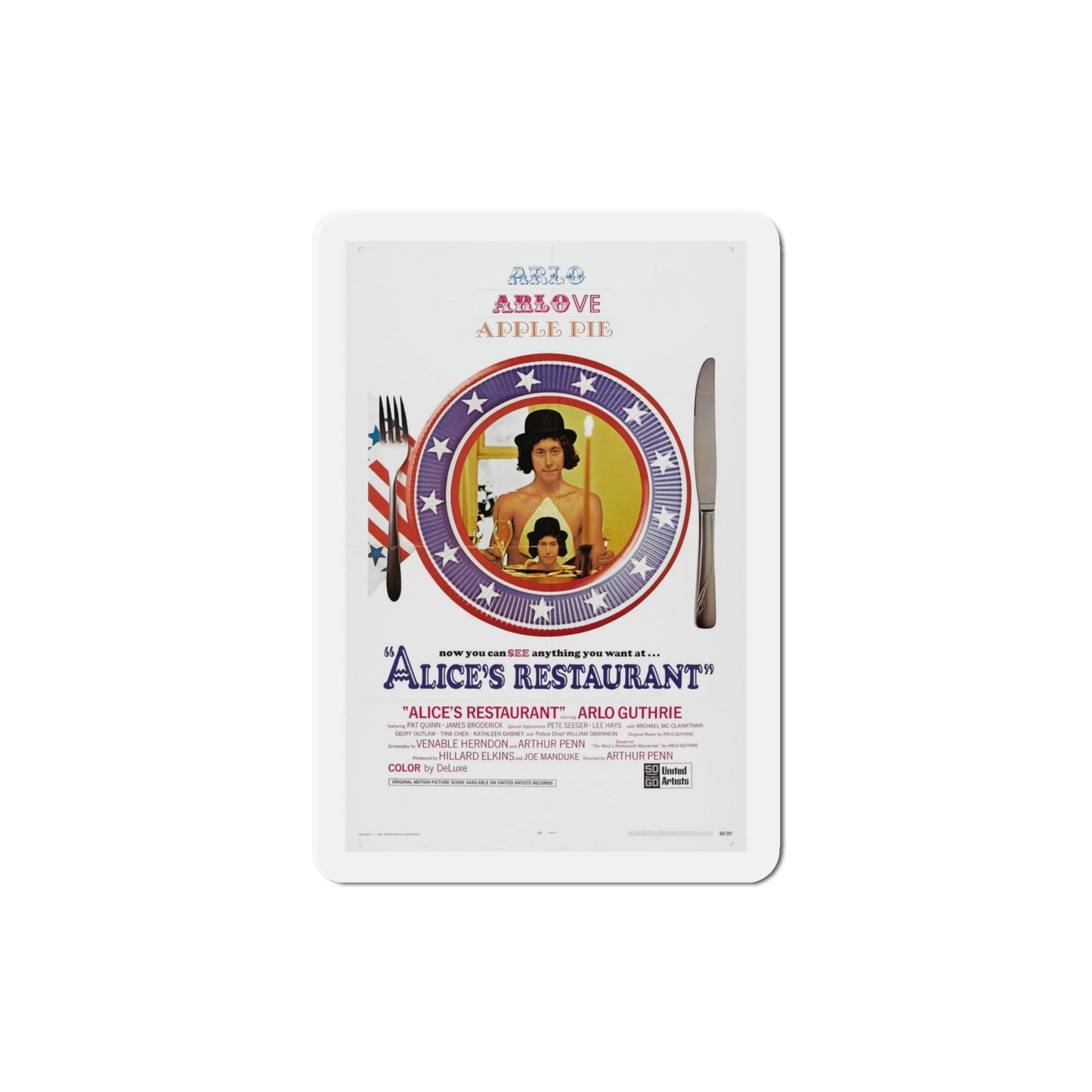 Alice's Restaurant 1969 Movie Poster Die-Cut Magnet-4 Inch-The Sticker Space