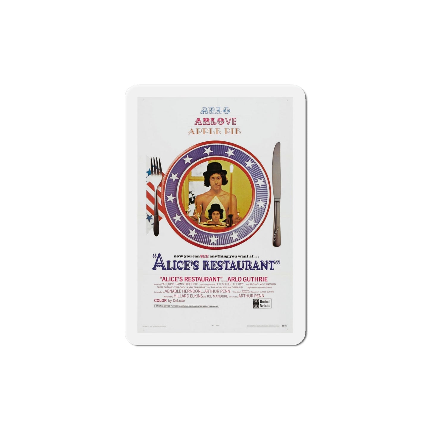 Alice's Restaurant 1969 Movie Poster Die-Cut Magnet-5 Inch-The Sticker Space