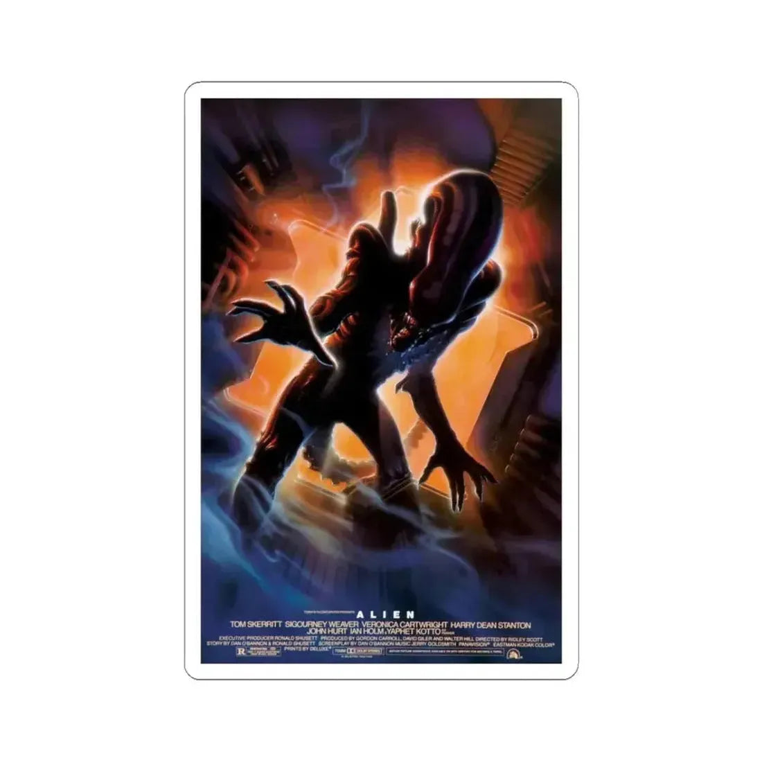 ALIEN (10TH ANNIVERSARY) 1979 Movie Poster - STICKER Vinyl Kiss-Cut Decal 3 Inch White - The Sticker Space