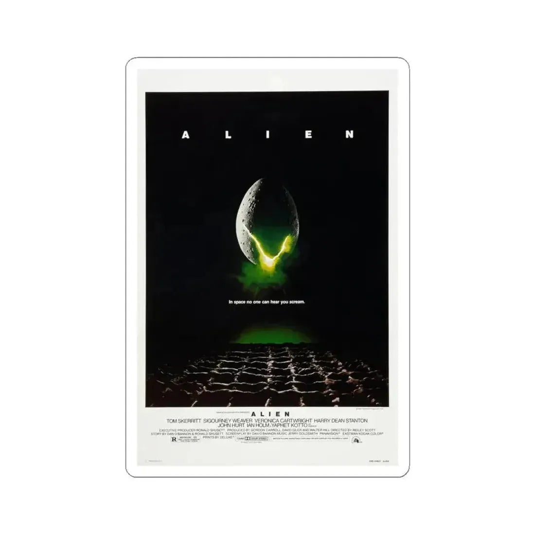 ALIEN 1979 Movie Poster - STICKER Vinyl Kiss-Cut Decal 6 Inch White - The Sticker Space