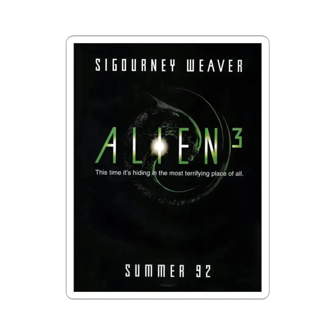 Alien 3 1992 Movie Poster STICKER Vinyl Die-Cut Decal 3 Inch - The Sticker Space