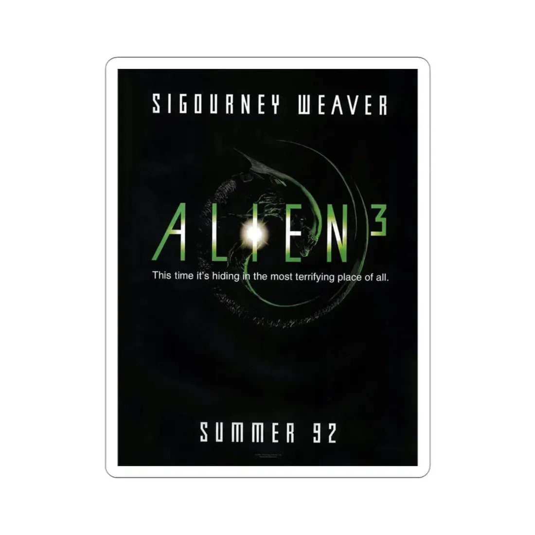 Alien 3 1992 Movie Poster STICKER Vinyl Die-Cut Decal 3 Inch - The Sticker Space