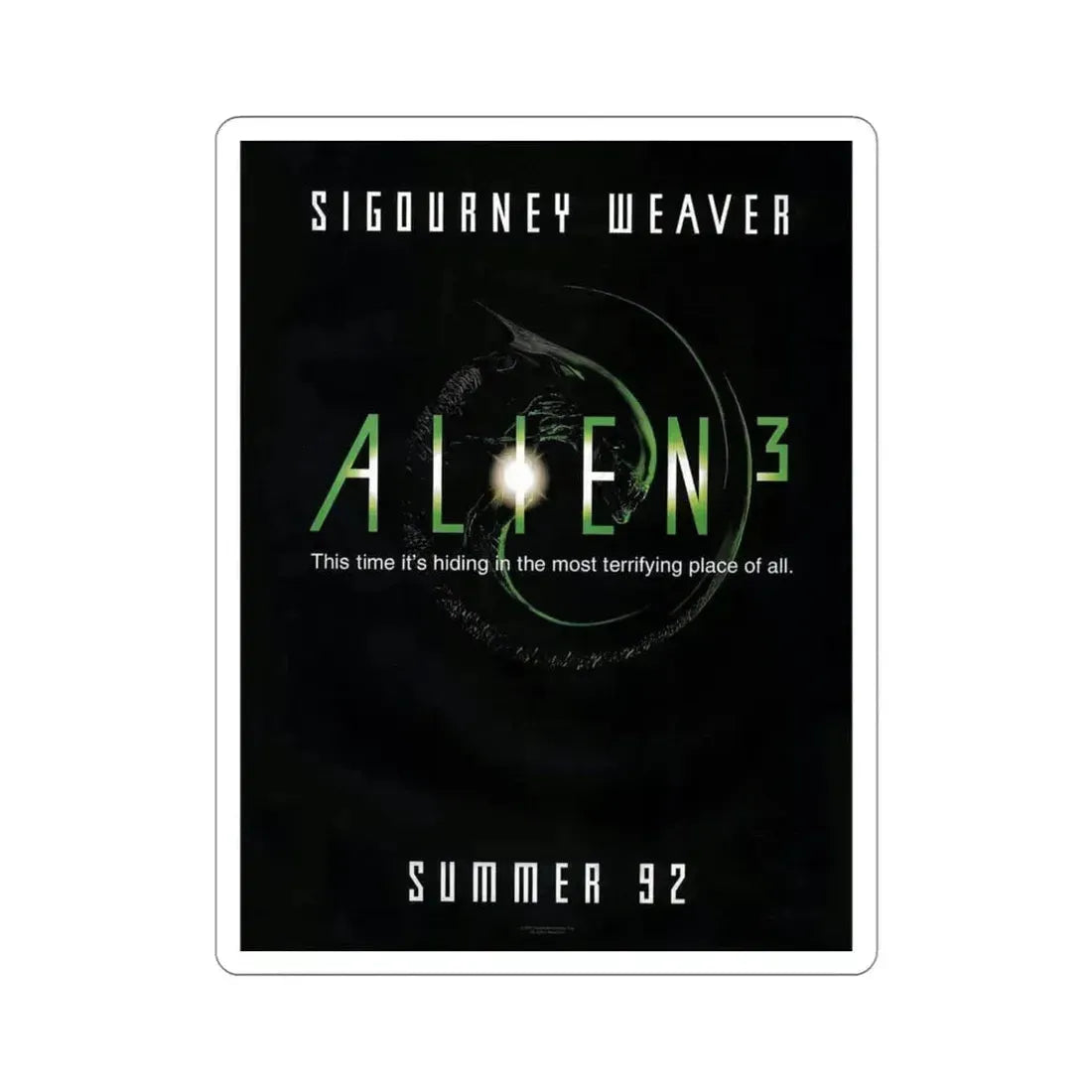 Alien 3 1992 Movie Poster STICKER Vinyl Die-Cut Decal 4 Inch - The Sticker Space
