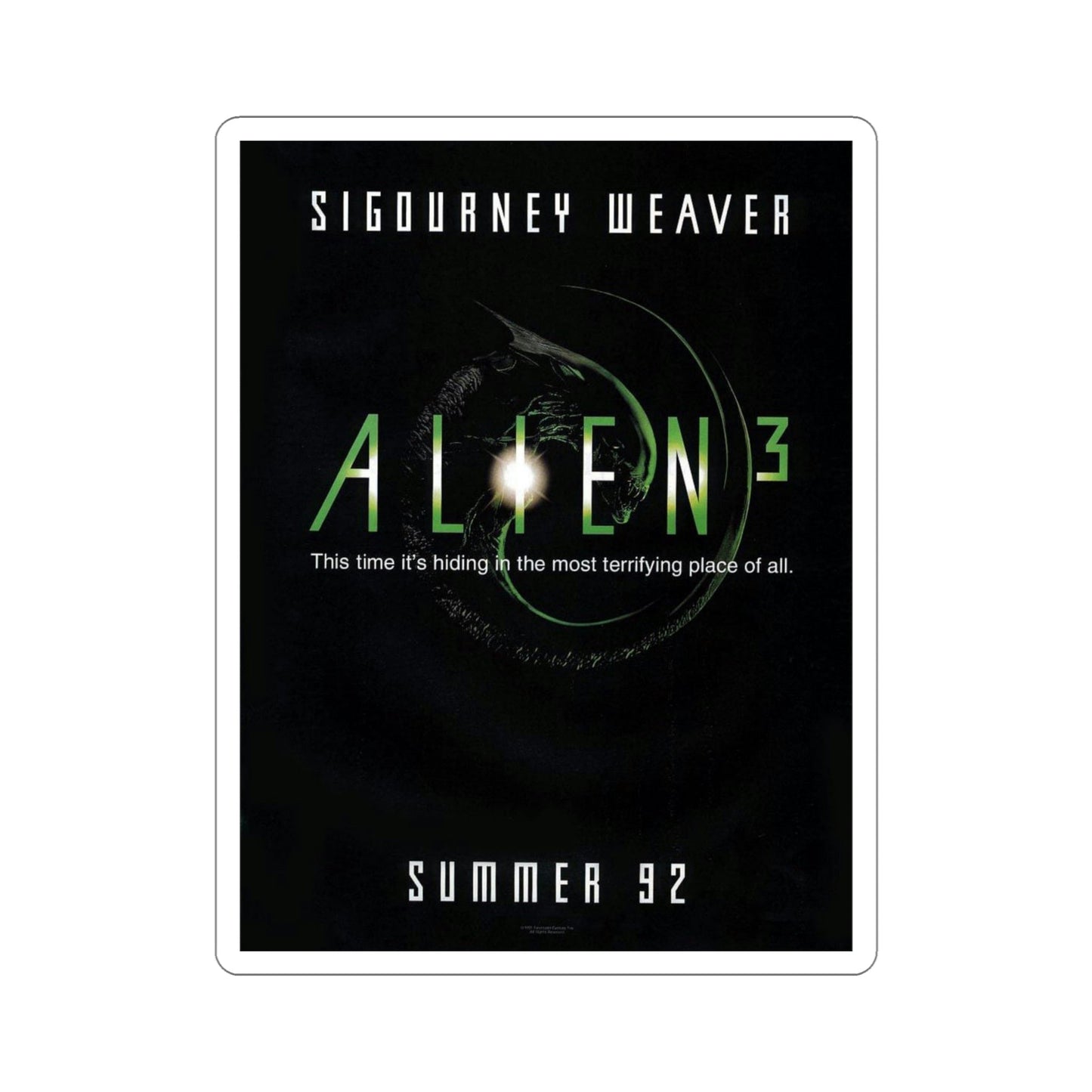 Alien 3 1992 Movie Poster STICKER Vinyl Die-Cut Decal-6 Inch-The Sticker Space