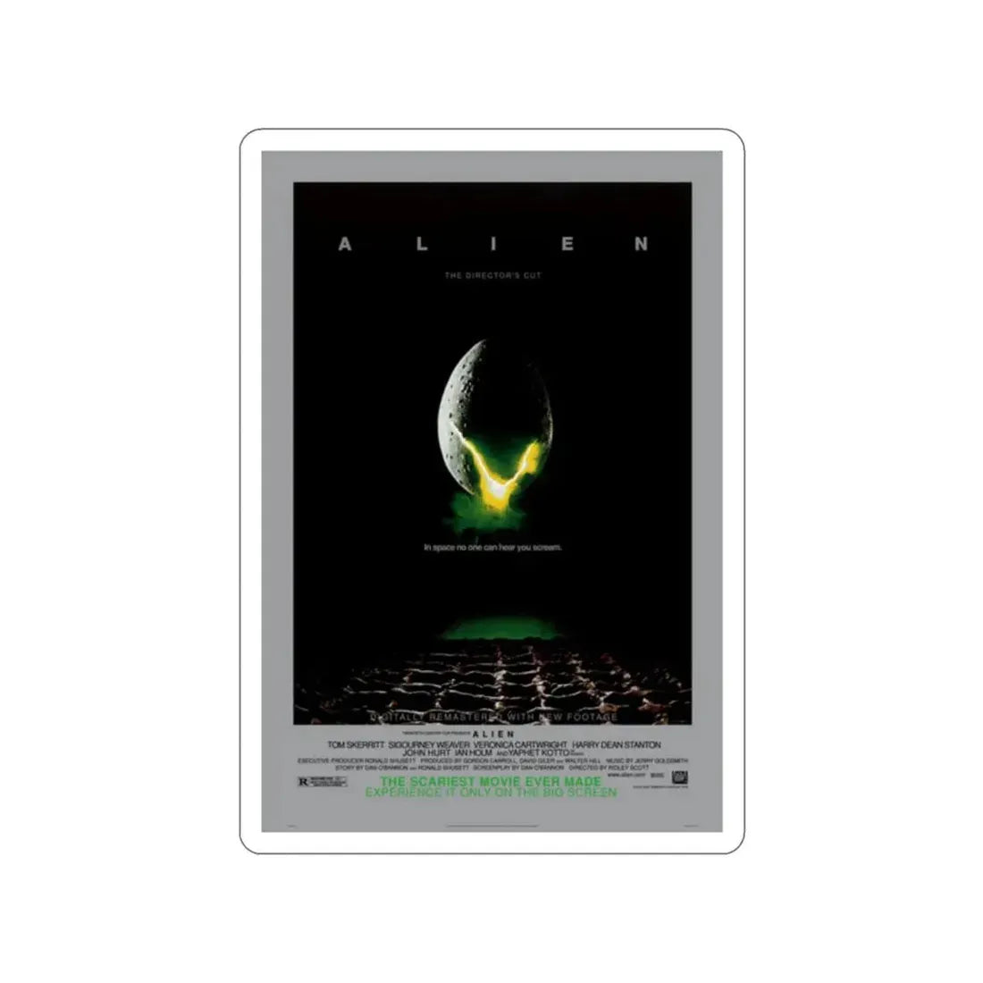 ALIEN - (DIRECTOR'S CUT) (2) 1979 Movie Poster STICKER Vinyl Die-Cut Decal 2 Inch - The Sticker Space