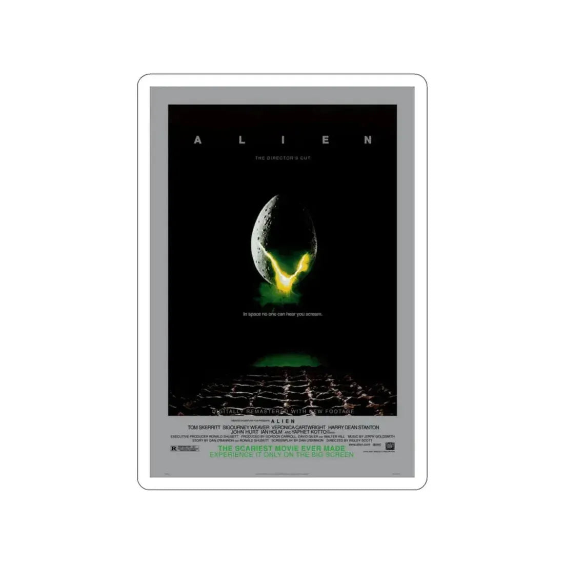 ALIEN - (DIRECTOR'S CUT) (2) 1979 Movie Poster STICKER Vinyl Die-Cut Decal 3 Inch - The Sticker Space