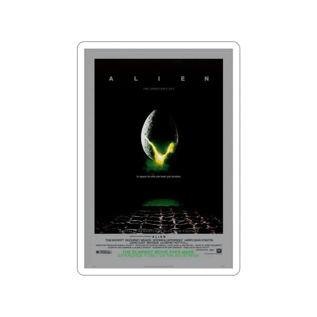 ALIEN - (DIRECTOR'S CUT) (2) 1979 Movie Poster STICKER Vinyl Die-Cut Decal 6 Inch - The Sticker Space