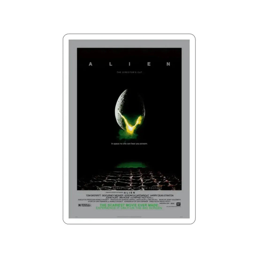 ALIEN - (DIRECTOR'S CUT) (2) 1979 Movie Poster STICKER Vinyl Die-Cut Decal - The Sticker Space