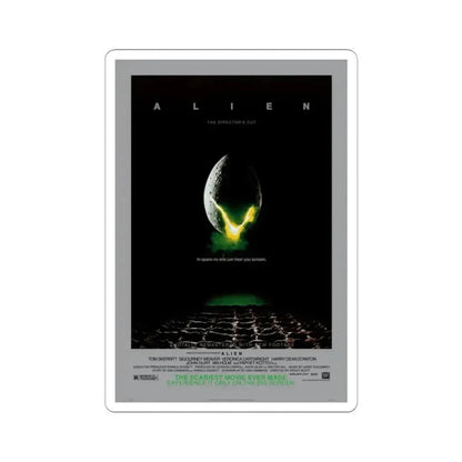 ALIEN - (DIRECTOR'S CUT) (2) 1979 Movie Poster - STICKER Vinyl Kiss-Cut Decal 3 Inch White - The Sticker Space