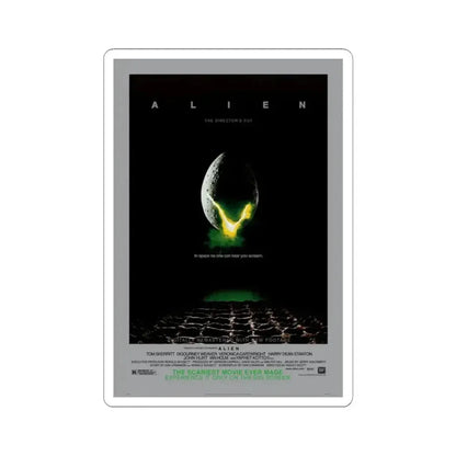 ALIEN - (DIRECTOR'S CUT) (2) 1979 Movie Poster - STICKER Vinyl Kiss-Cut Decal 4 Inch White - The Sticker Space