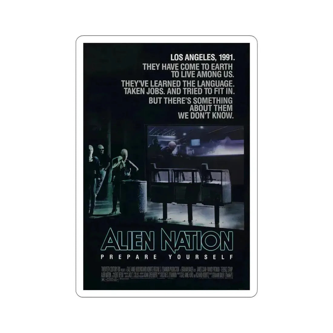 Alien Nation 1988 Movie Poster STICKER Vinyl Die-Cut Decal 6 Inch - The Sticker Space