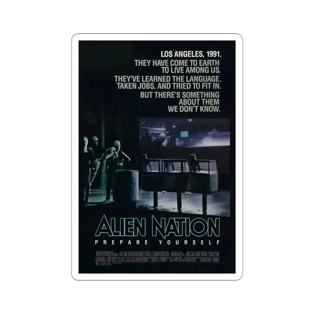 Alien Nation 1988 Movie Poster STICKER Vinyl Die-Cut Decal - The Sticker Space