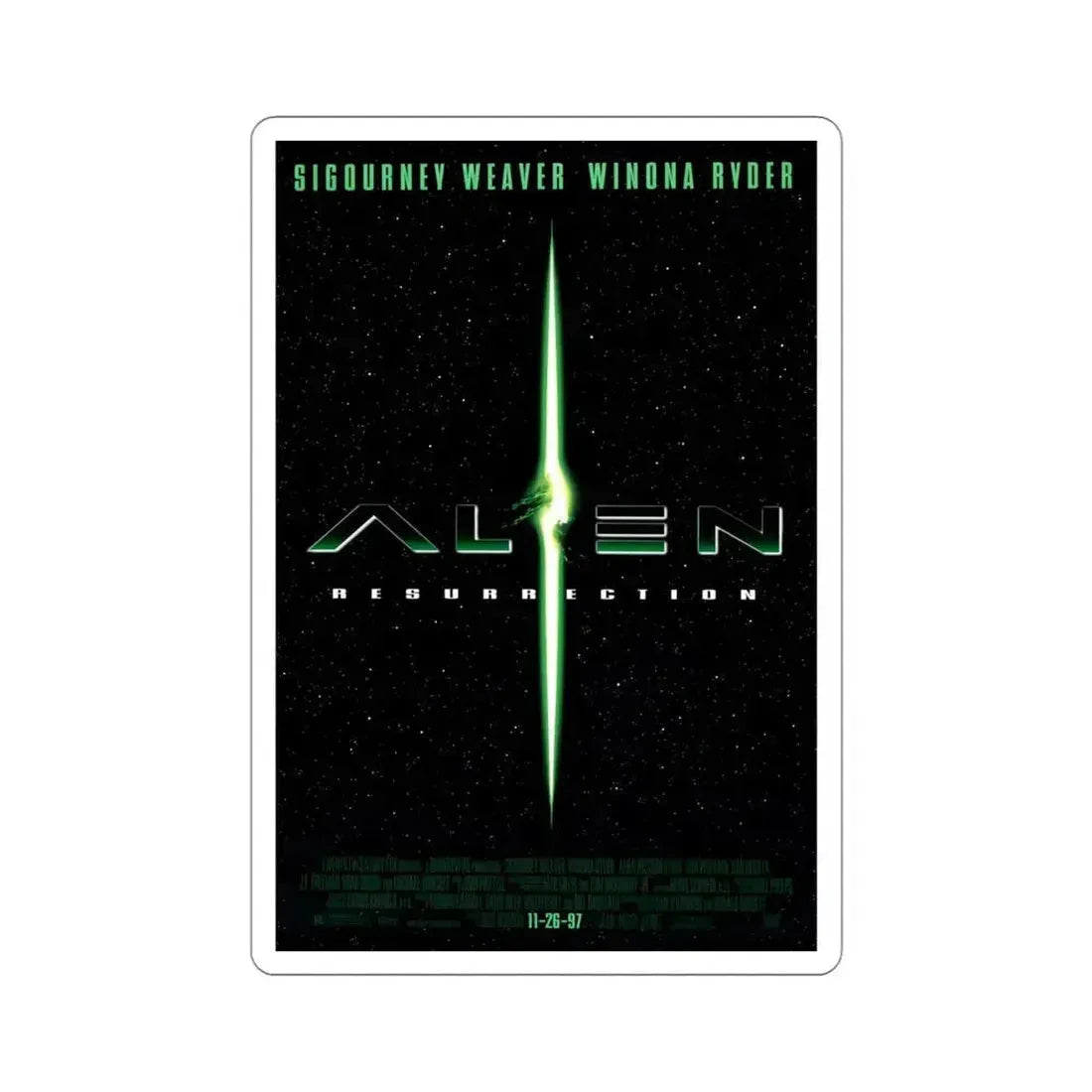 Alien Resurrection 1997 Movie Poster STICKER Vinyl Die-Cut Decal 4 Inch - The Sticker Space