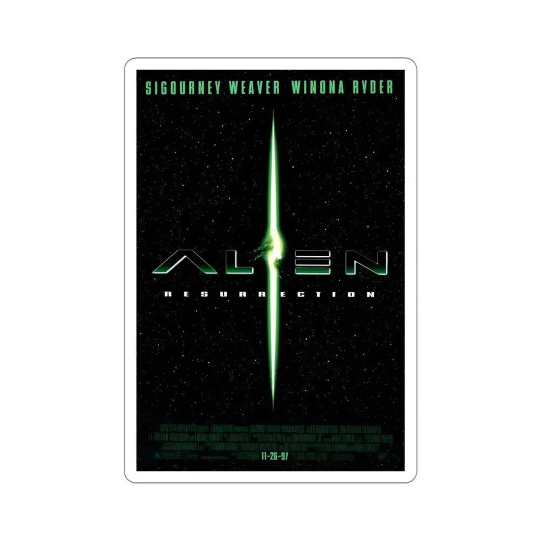 Alien Resurrection 1997 Movie Poster STICKER Vinyl Die-Cut Decal - The Sticker Space