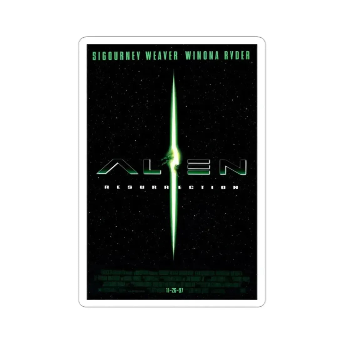 Alien Resurrection 1997 Movie Poster STICKER Vinyl Die-Cut Decal - The Sticker Space