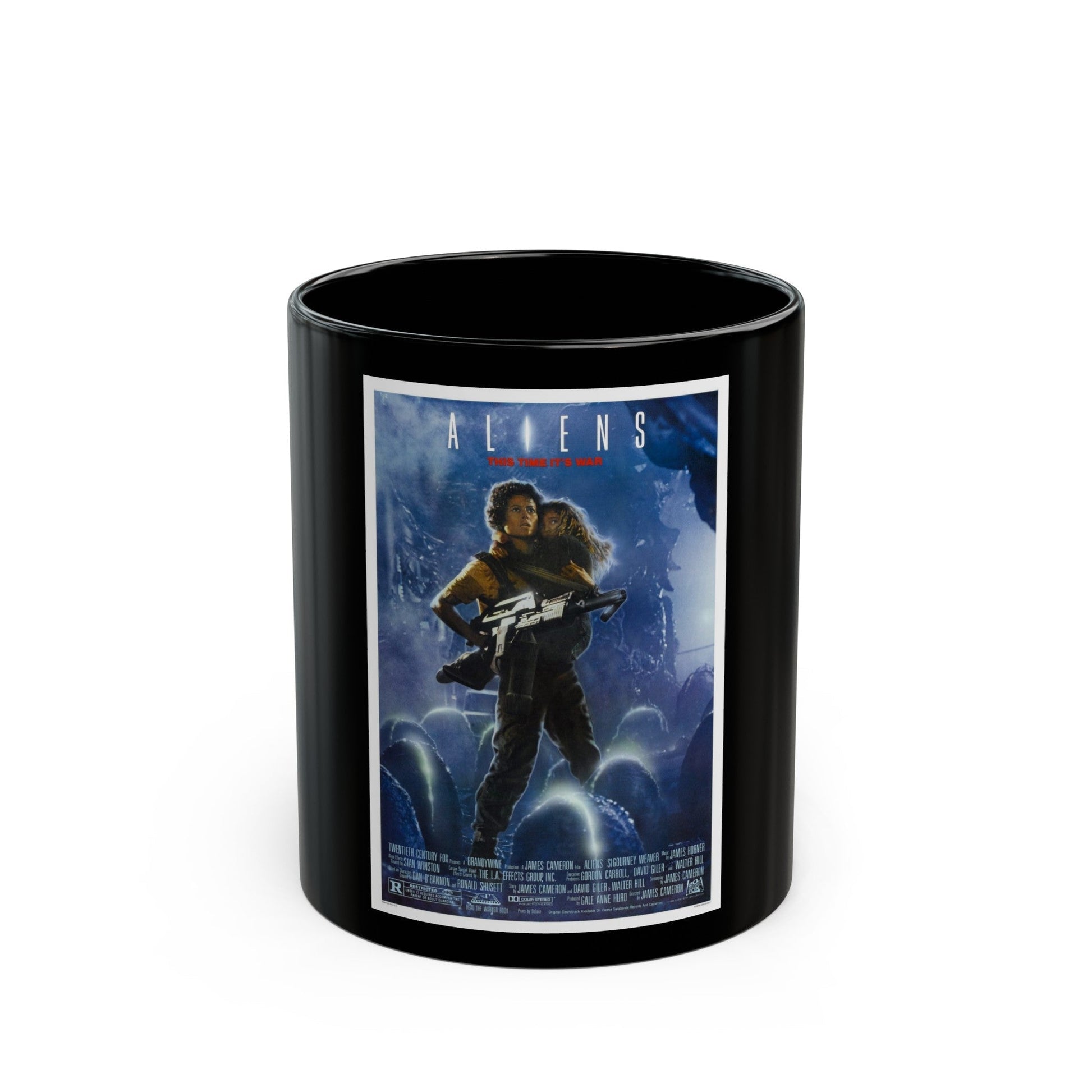 ALIENS (2) 1986 Movie Poster - Black Coffee Mug-11oz-The Sticker Space