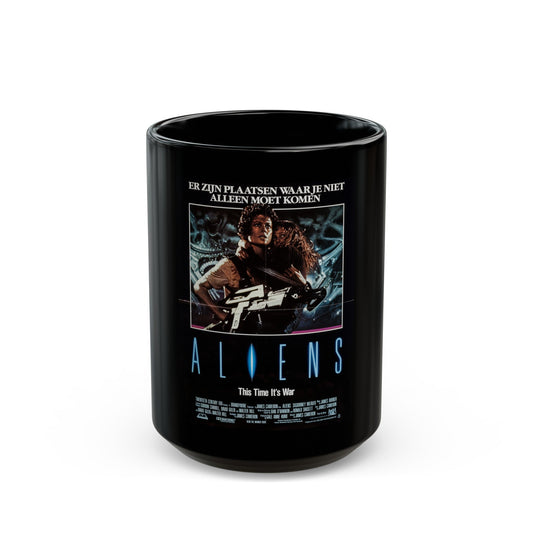 ALIENS (DUTCH) 1986 Movie Poster - Black Coffee Mug-15oz-The Sticker Space