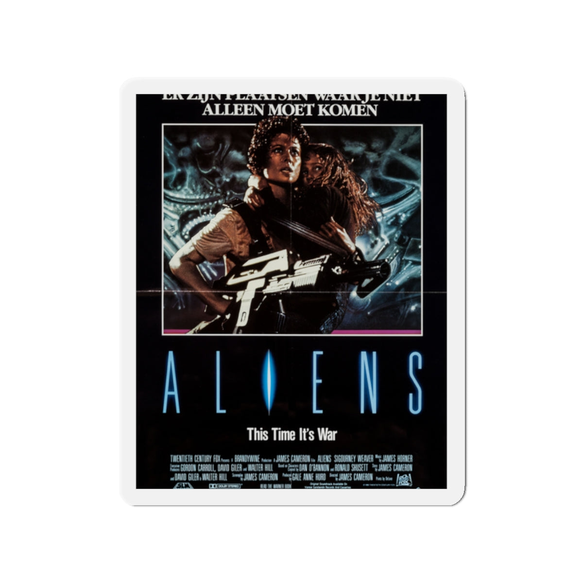 ALIENS (DUTCH) 1986 Movie Poster - Die-Cut Magnet-2" x 2"-The Sticker Space