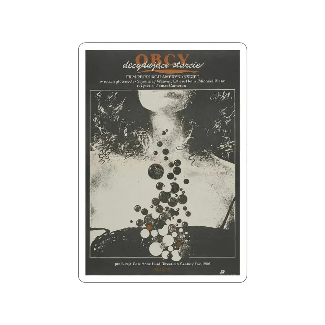 ALIENS (POLISH) 1986 Movie Poster STICKER Vinyl Die-Cut Decal 4 Inch - The Sticker Space