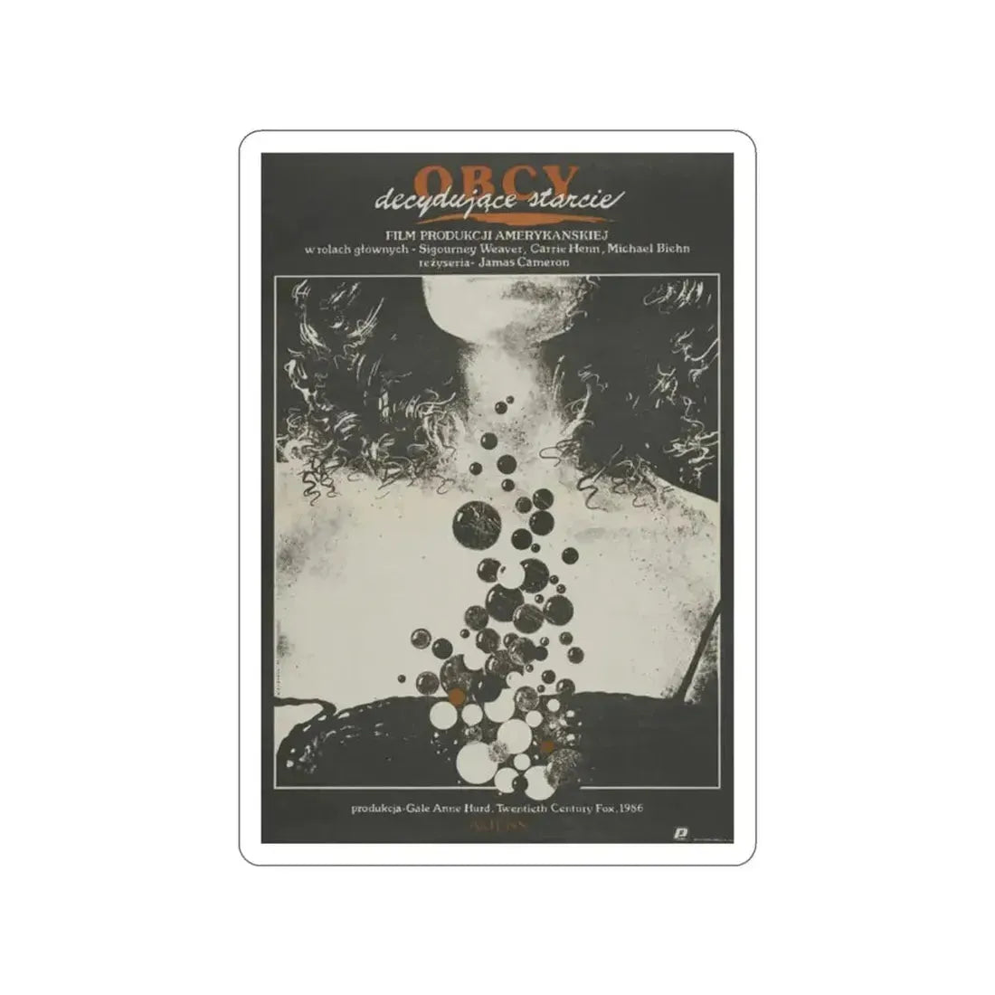 ALIENS (POLISH) 1986 Movie Poster STICKER Vinyl Die-Cut Decal - The Sticker Space