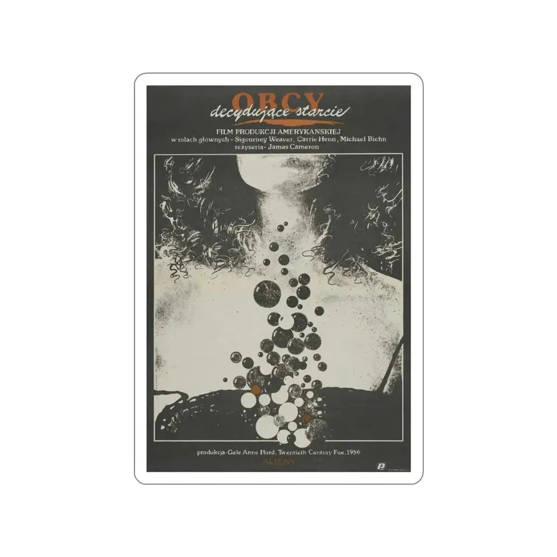 ALIENS (POLISH) 1986 Movie Poster STICKER Vinyl Die-Cut Decal - The Sticker Space