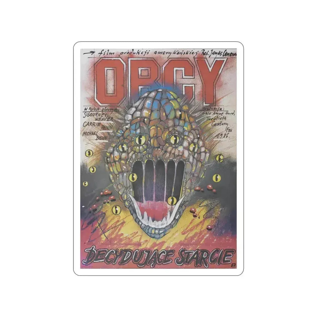 ALIENS (POLISH 2) 1986 Movie Poster STICKER Vinyl Die-Cut Decal 3 Inch - The Sticker Space