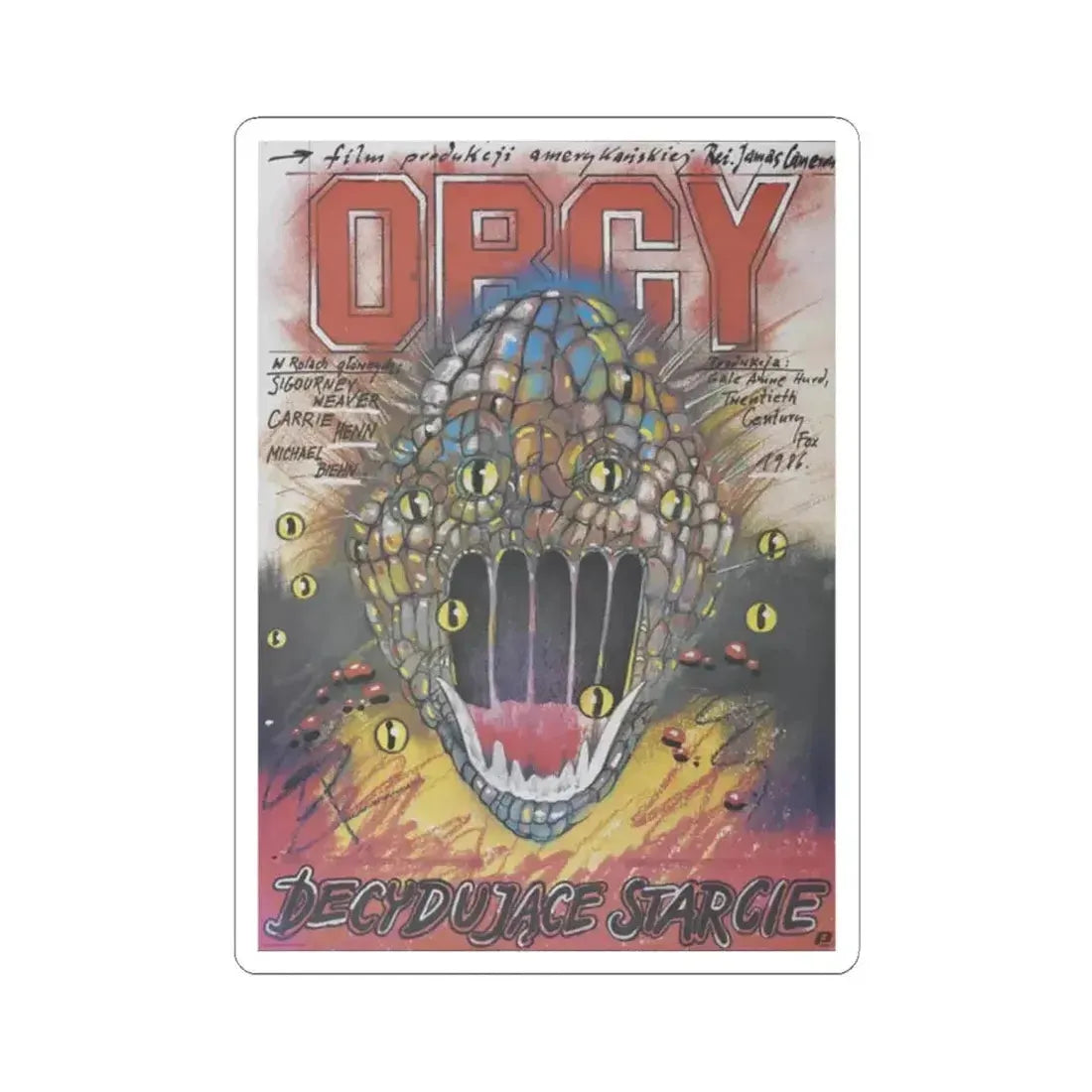 ALIENS (POLISH 2) 1986 Movie Poster - STICKER Vinyl Kiss-Cut Decal 2 Inch White - The Sticker Space