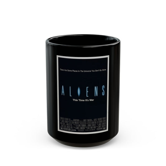 ALIENS (TEASER) 1986 Movie Poster - Black Coffee Mug-15oz-The Sticker Space